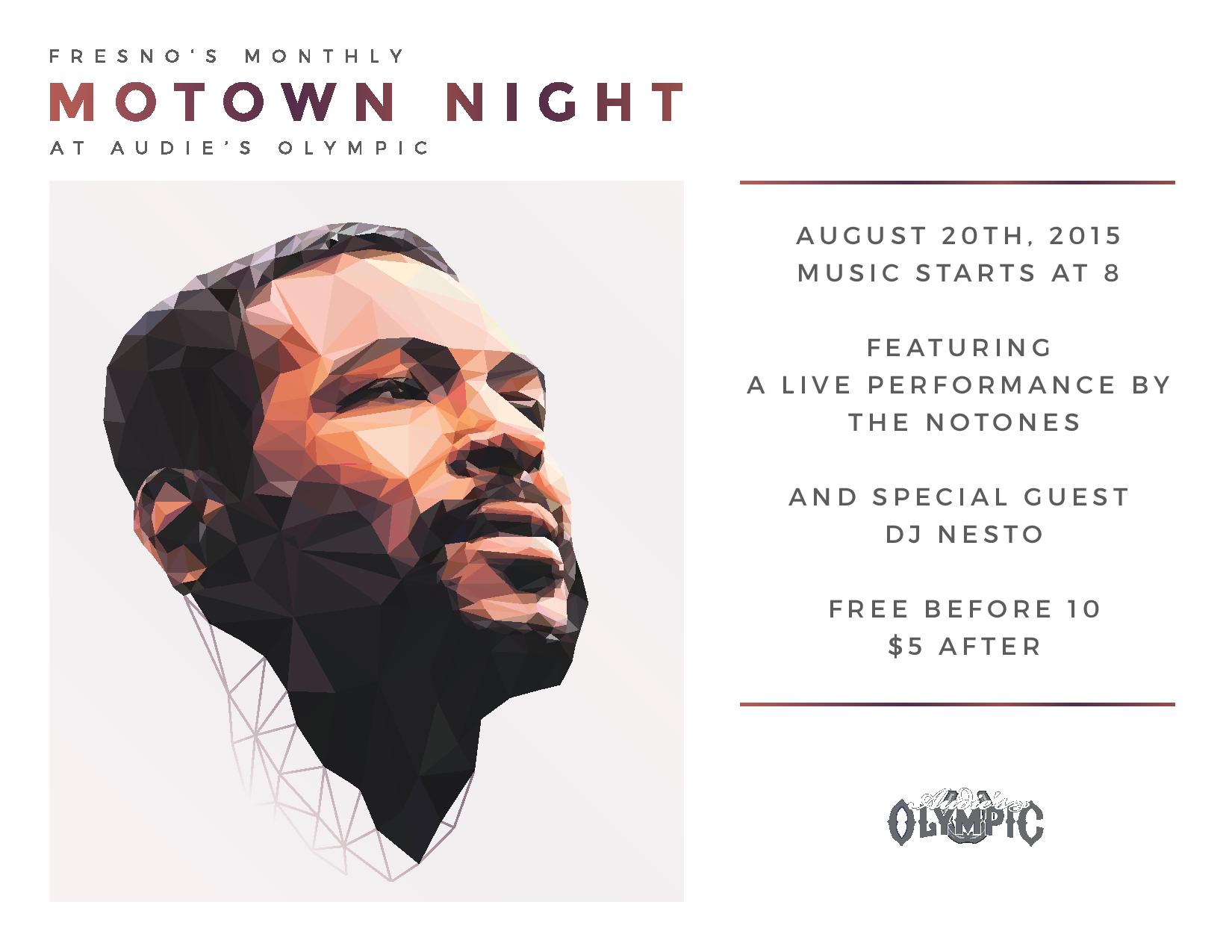 an old flyer for motown night